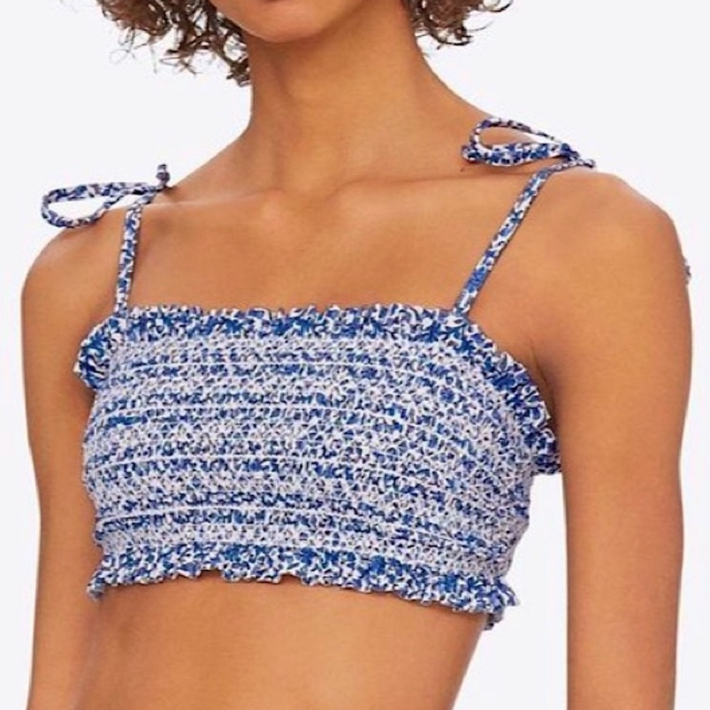 Tory Burch Women’s Costa Bikini Strapless Bandeau Top Bathing Suit Swim Medium
